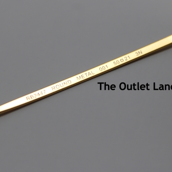 Model Display RayBan Round Metal Green G15 RB3447 Gold Frame - Picture 10 of 16